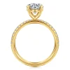 Discount Gabriel & Co. Twain - 18K Yellow Gold Round Diamond Engagement Ring