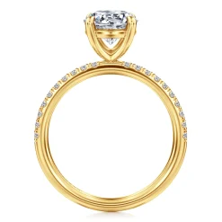 Discount Gabriel & Co. Twain - 18K Yellow Gold Round Diamond Engagement Ring