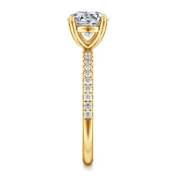 Discount Gabriel & Co. Twain - 18K Yellow Gold Round Diamond Engagement Ring