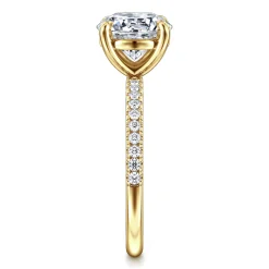 Clearance Gabriel & Co. Twain - 14K Yellow Gold Round Diamond Engagement Ring