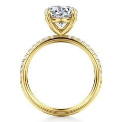Clearance Gabriel & Co. Twain - 14K Yellow Gold Round Diamond Engagement Ring