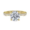 Discount Gabriel & Co. Twain - 14K Yellow Gold Round Diamond Engagement Ring