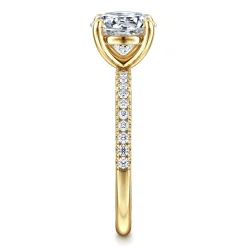 Discount Gabriel & Co. Twain - 14K Yellow Gold Round Diamond Engagement Ring