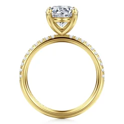 Discount Gabriel & Co. Twain - 14K Yellow Gold Round Diamond Engagement Ring