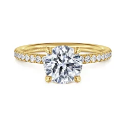 Outlet Gabriel & Co. Twain - 14K Yellow Gold Round Diamond Engagement Ring