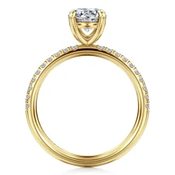 New Gabriel & Co. Twain - 14K Yellow Gold Round Diamond Engagement Ring