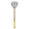 New Gabriel & Co. Twain - 14K Yellow-White Gold Round Diamond Engagement Ring