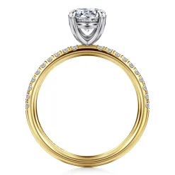 Clearance Gabriel & Co. Twain - 14K Yellow-White Gold Round Diamond Engagement Ring