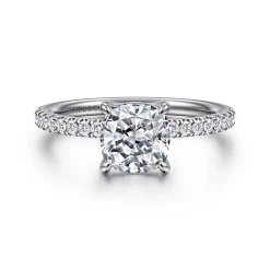 Outlet Gabriel & Co. Twain - Platinum Cushion Cut Diamond Engagement Ring