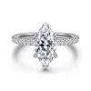 New Gabriel & Co. Twain - Platinum Marquise Shape Diamond Engagement Ring