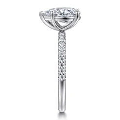 Discount Gabriel & Co. Twain - Platinum Pear Shape Diamond Engagement Ring