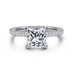Outlet Gabriel & Co. Twain - Platinum Princess Cut Diamond Engagement Ring