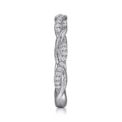 Clearance Gabriel & Co. Twisted-14K White Gold Diamond Anniversary Band - 0.15 ct