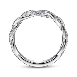 Clearance Gabriel & Co. Twisted-14K White Gold Diamond Anniversary Band - 0.15 ct