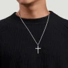 Online Gabriel & Co. Twisted Rope Cross Pendant Necklace X Center 925 Sterling Silver