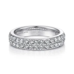 Gabriel & Co. Two Row 14K White Gold Micro Pave Diamond Anniversary Band - 1 ct