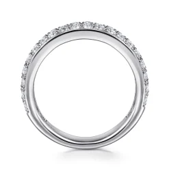 Gabriel & Co. Two Row 14K White Gold Micro Pave Diamond Anniversary Band - 1 ct