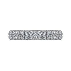 New Gabriel & Co. Two Row 14K White Gold Micro Pave Diamond Anniversary Band - 0.5 ct
