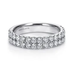 Best Gabriel & Co. Two Row 14K White Gold Micro Pave Diamond Anniversary Band - 1 ct