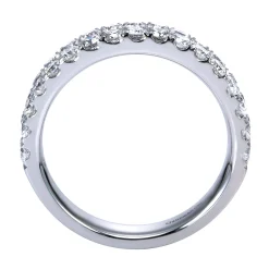 Best Gabriel & Co. Two Row 14K White Gold Micro Pave Diamond Anniversary Band - 1 ct