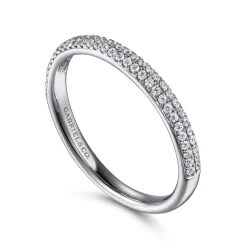 Outlet Gabriel & Co. Two Row 14K White Gold Micro Pave Diamond Anniversary Band - 0.2 ct