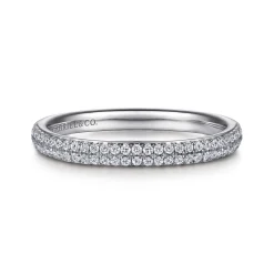 Outlet Gabriel & Co. Two Row 14K White Gold Micro Pave Diamond Anniversary Band - 0.2 ct