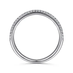 Outlet Gabriel & Co. Two Row 14K White Gold Micro Pave Diamond Anniversary Band - 0.2 ct