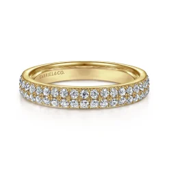 Gabriel & Co. Two Row 14K Yellow Gold Micro Pave Diamond Anniversary Band - 0.5 ct