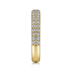 Gabriel & Co. Two Row 14K Yellow Gold Micro Pave Diamond Anniversary Band - 0.5 ct