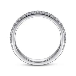 Hot Gabriel & Co. Two Row Platinum Micro Pave Diamond Anniversary Band - 0.72 ct