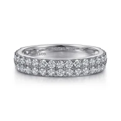 Hot Gabriel & Co. Two Row Platinum Micro Pave Diamond Anniversary Band - 0.72 ct