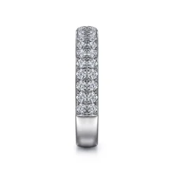 Hot Gabriel & Co. Two Row Platinum Micro Pave Diamond Anniversary Band - 0.72 ct