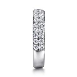 New Gabriel & Co. Two Row Platinum Micro Pave Diamond Anniversary Band - 0.95 ct
