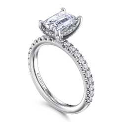 Online Gabriel & Co. Ulani - 14K White Gold Emerald Cut Diamond Engagement Ring