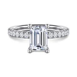 Online Gabriel & Co. Ulani - 14K White Gold Emerald Cut Diamond Engagement Ring