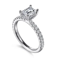 Online Gabriel & Co. Ulani - 14K White Gold Emerald Cut Diamond Engagement Ring