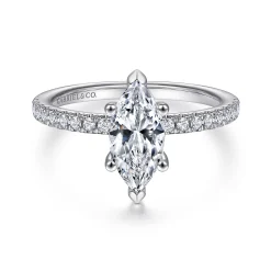Clearance Gabriel & Co. Ulani - 14K White Gold Marquise Diamond Engagement Ring