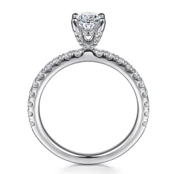 New Gabriel & Co. Ulani - 14K White Gold Oval Diamond Engagement Ring