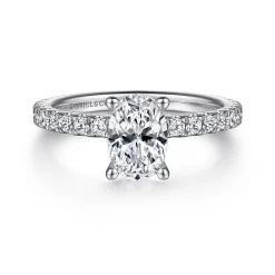 New Gabriel & Co. Ulani - 14K White Gold Oval Diamond Engagement Ring