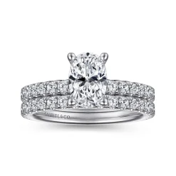 New Gabriel & Co. Ulani - 14K White Gold Oval Diamond Engagement Ring