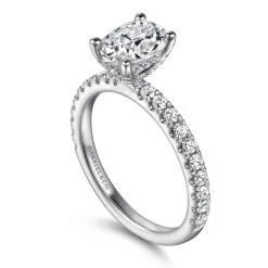 New Gabriel & Co. Ulani - 14K White Gold Oval Diamond Engagement Ring