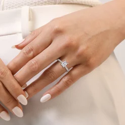 Best Gabriel & Co. Ulani - 14K White Gold Rectangular Radiant Cut Diamond Engagement Ring