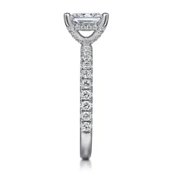 Best Gabriel & Co. Ulani - 14K White Gold Rectangular Radiant Cut Diamond Engagement Ring