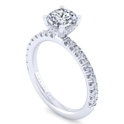 Online Gabriel & Co. Ulani - 14K White Gold Round Diamond Engagement Ring