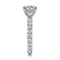 Discount Gabriel & Co. Ulani - 14K White Gold Round Diamond Engagement Ring
