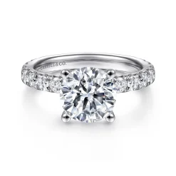 Discount Gabriel & Co. Ulani - 14K White Gold Round Diamond Engagement Ring