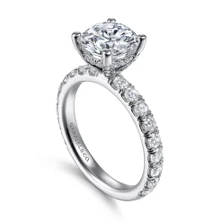 Discount Gabriel & Co. Ulani - 14K White Gold Round Diamond Engagement Ring