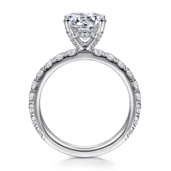 Discount Gabriel & Co. Ulani - 14K White Gold Round Diamond Engagement Ring
