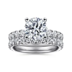 Discount Gabriel & Co. Ulani - 14K White Gold Round Diamond Engagement Ring