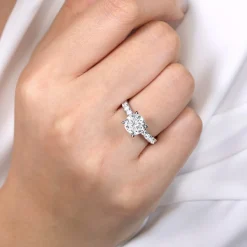 Discount Gabriel & Co. Ulani - 14K White Gold Round Diamond Engagement Ring
